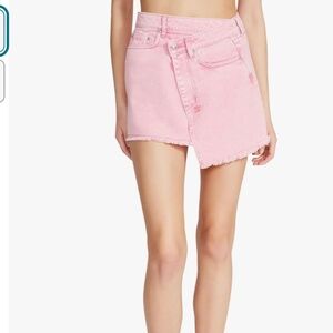 Steve Madden kyla denim mini pink skirt